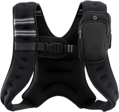 ZELUS Weighted Vest, 6lb/8lb/12lb/16lb/20lb/25lb/30lb Weight Vest with Reflective Stripe for Workout, Strength Training, Running, Fitness