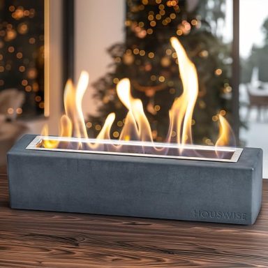 Tabletop Fire Pit - Concrete Outdoor & Indoor Fire Pit Tabletop, Smores Maker Kit, Table Top Firepit, Small Portable Mini Indoor Fireplace